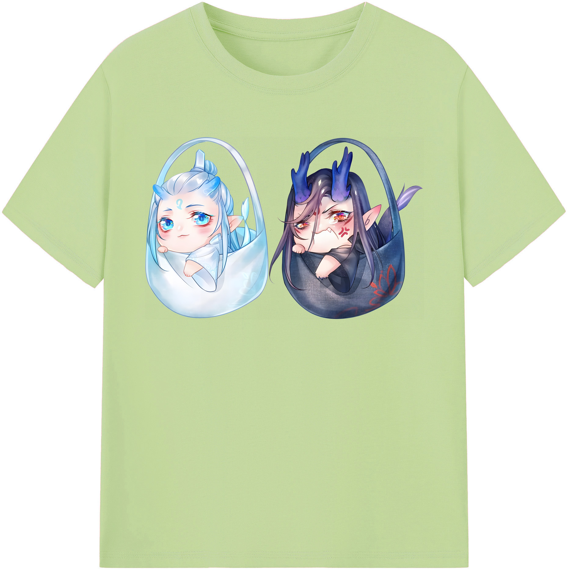 （画像用） Ne Zha 2 ナタ 魔童の大暴れ 綿100％半袖Tシャツ（フロントプリント）